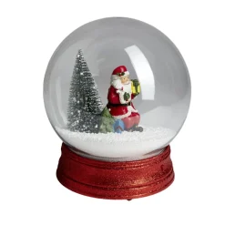 Discount Gifi Boule à neige animée lumineuse musicale rouge Ø21cm