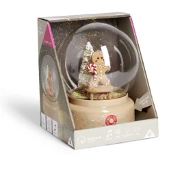 Gifi Boule à neige lumineuse animée musicale bonhomme pain d'épices - 2 modèles^ Décoration Intérieure De Noël