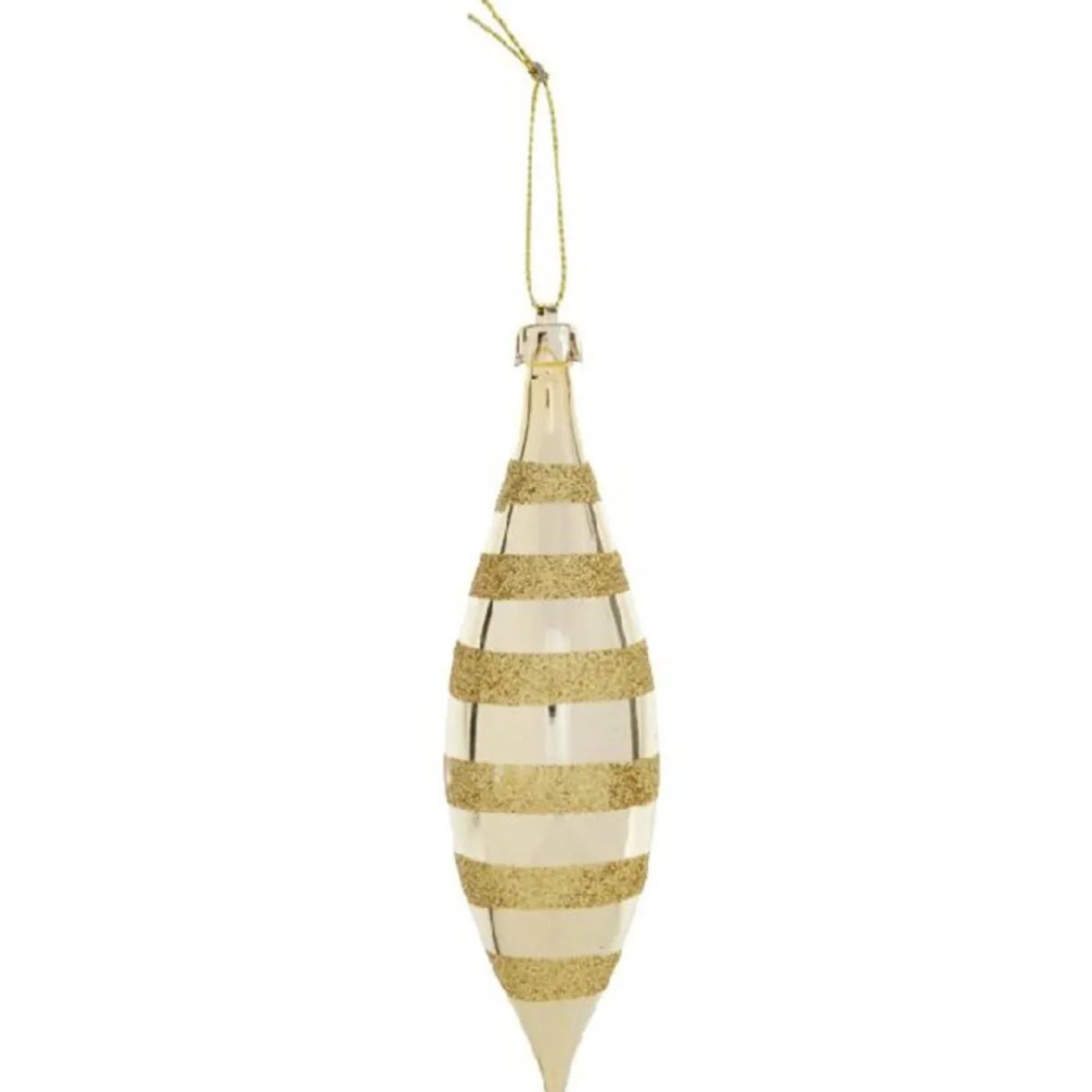 Gifi Boule de Noel goutte X7 or pailletée