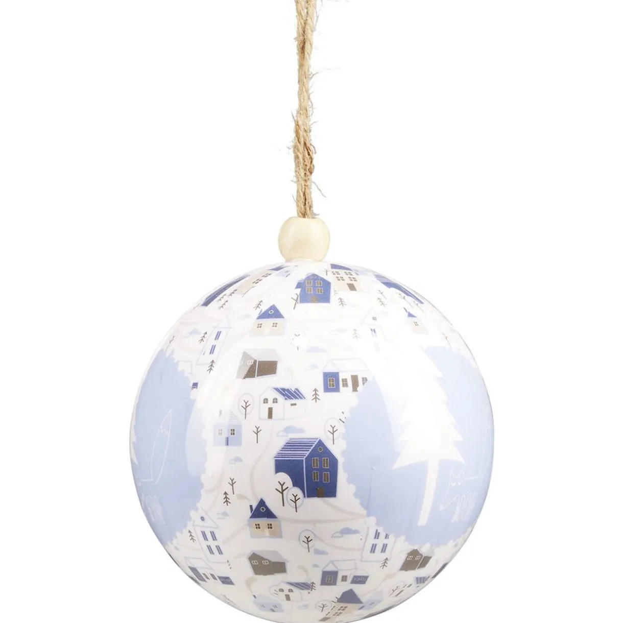 Gifi Boule de Noël à motif bleu et blanc Ø12cm^ Décoration Sapin