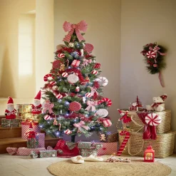 Best Gifi Boule de Noël à suspendre rouge et blanc Ø8cm - 2 modèles