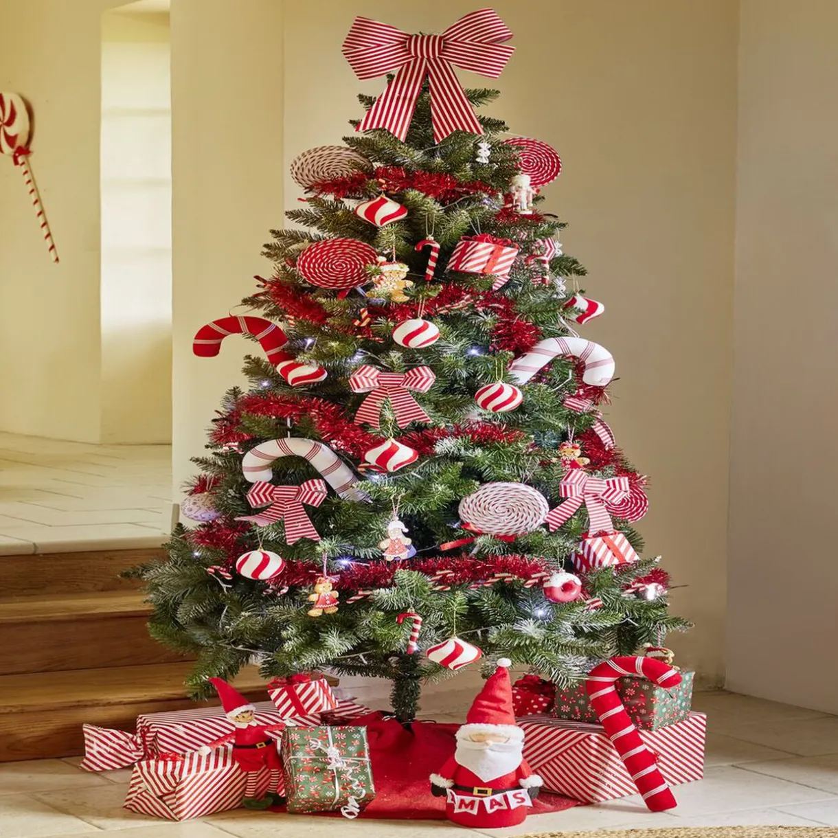 Best Gifi Boule de Noël à suspendre rouge et blanc Ø8cm - 2 modèles