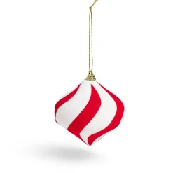 Best Gifi Boule de Noël à suspendre rouge et blanc Ø8cm - 2 modèles