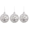 Gifi Boule de Noël ajourée motif arabesque pailleté argenté Ø8 cm x3^ Décoration Sapin