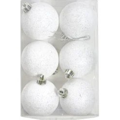 Gifi Boule de Noël argenté à paillettes Ø6 cm x6^ Décoration Sapin