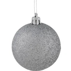 Gifi Boule de Noël argenté brillant mat pailleté x70^ Décoration Sapin