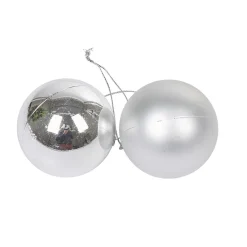 Hot Gifi Boule de Noël argentée brillante et mate x10