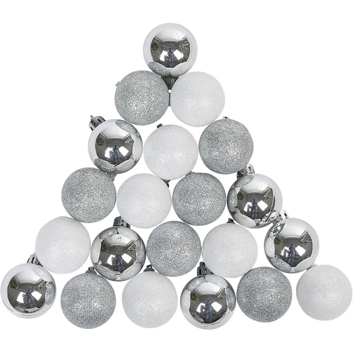 Gifi Boule de Noël argentée et blanche x25^ Décoration Sapin