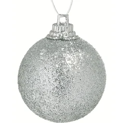 Gifi Boule de Noël argentée et blanche x25^ Décoration Sapin