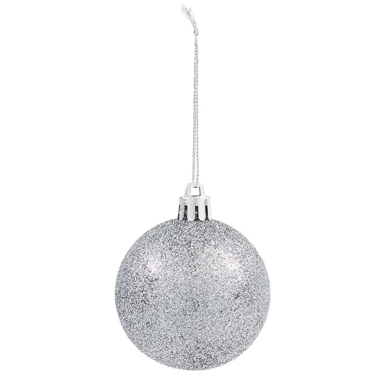 Gifi Boule de Noël argentée pailletée x6^ Décoration Sapin