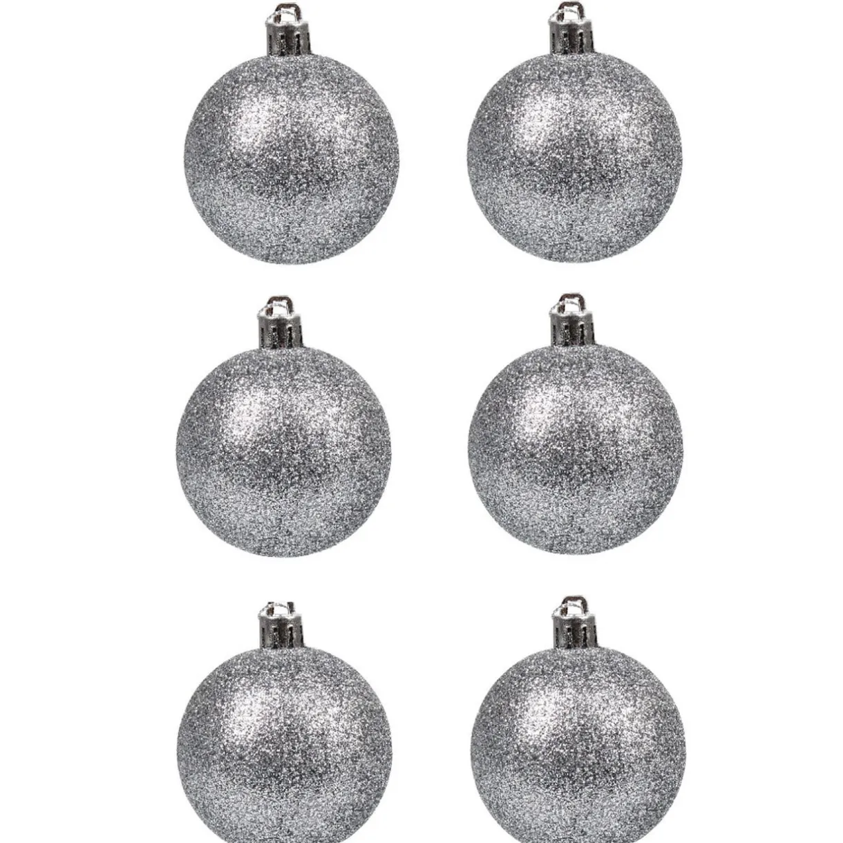 Gifi Boule de Noël argentée pailletée x6^ Décoration Sapin