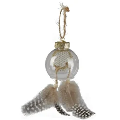 Gifi Boule de Noël attrape rêves et plumes à suspendre^ Décoration Sapin