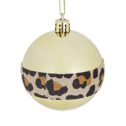 Gifi Boule de Noël bande léopard x 4^ Décoration Sapin