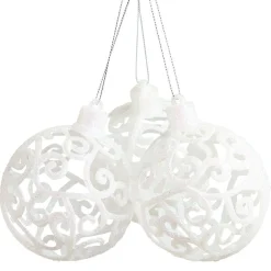 Gifi Boule de Noël baroque blanc Ø8cm x3^ Décoration Sapin