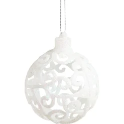Gifi Boule de Noël baroque blanc Ø8cm x3^ Décoration Sapin