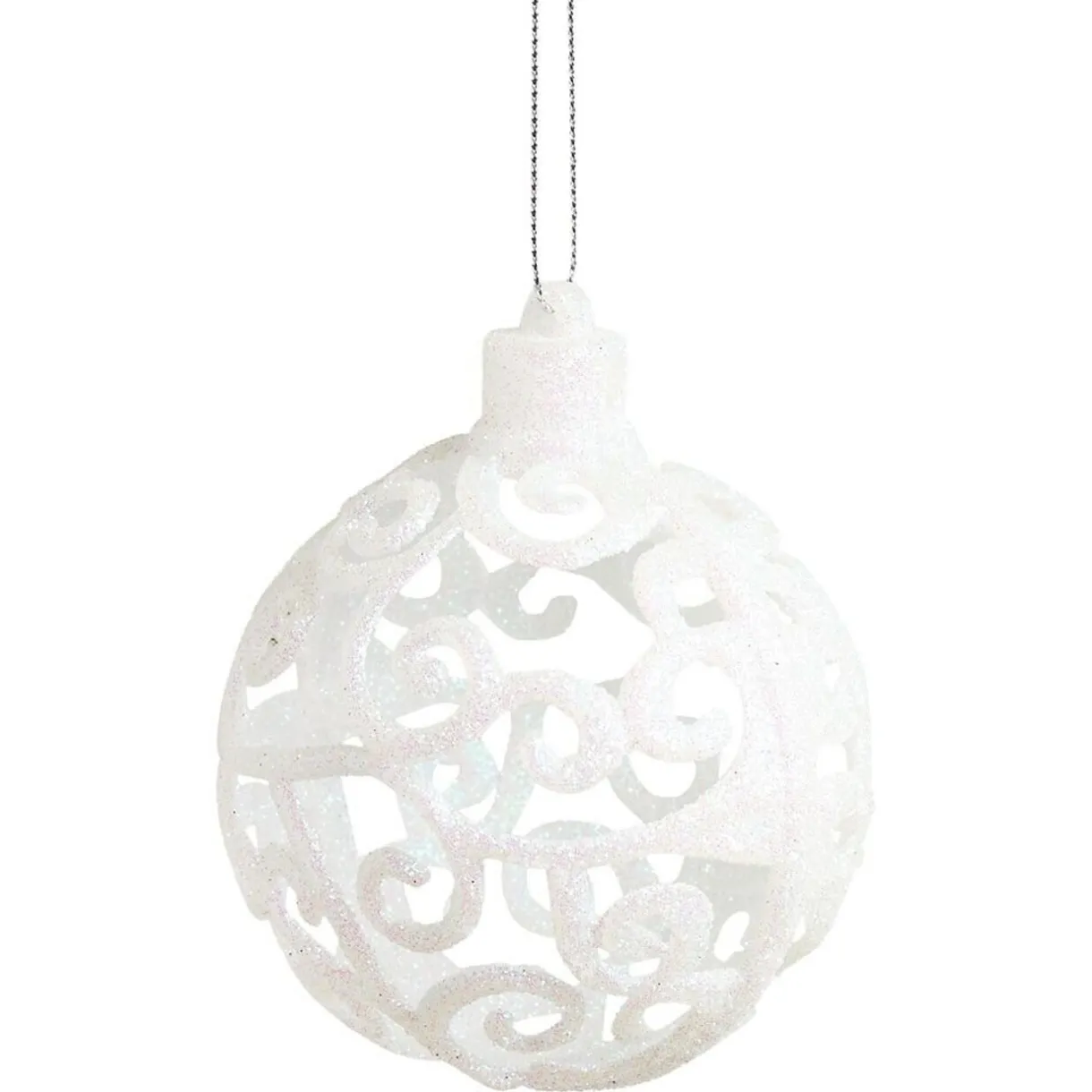 Gifi Boule de Noël baroque blanc Ø8cm x3^ Décoration Sapin