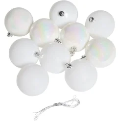 Best Gifi Boule de Noël blanc iridescent brillant Ø6cm x10