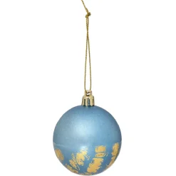 Gifi Boule de Noël bleu effet doré x6^ Décoration Sapin
