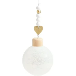 Gifi Boule de Noël Ø8cm - 3 modèles blanc/gris/marron^ Décoration Sapin
