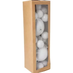 Gifi Boule de Noël Ø7cm x30 et Ø15cm x2 blanc^ Décoration Sapin