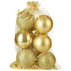 Gifi Boule de noël décor lisse et pailleté x10^ Décoration Sapin