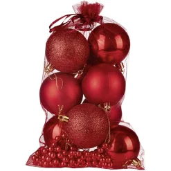 Gifi Boule de noël décor lisse et pailleté x10^ Décoration Sapin