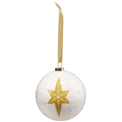 Gifi Boule de Noël design blanc doré Ø8cm^ Décoration Sapin