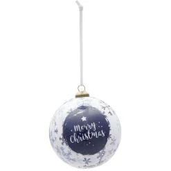 Gifi Boule de Noël design boréal bleu et blanc Ø8 cm^ Décoration Sapin