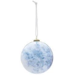 Gifi Boule de Noël design boréal bleu et blanc Ø8 cm^ Décoration Sapin