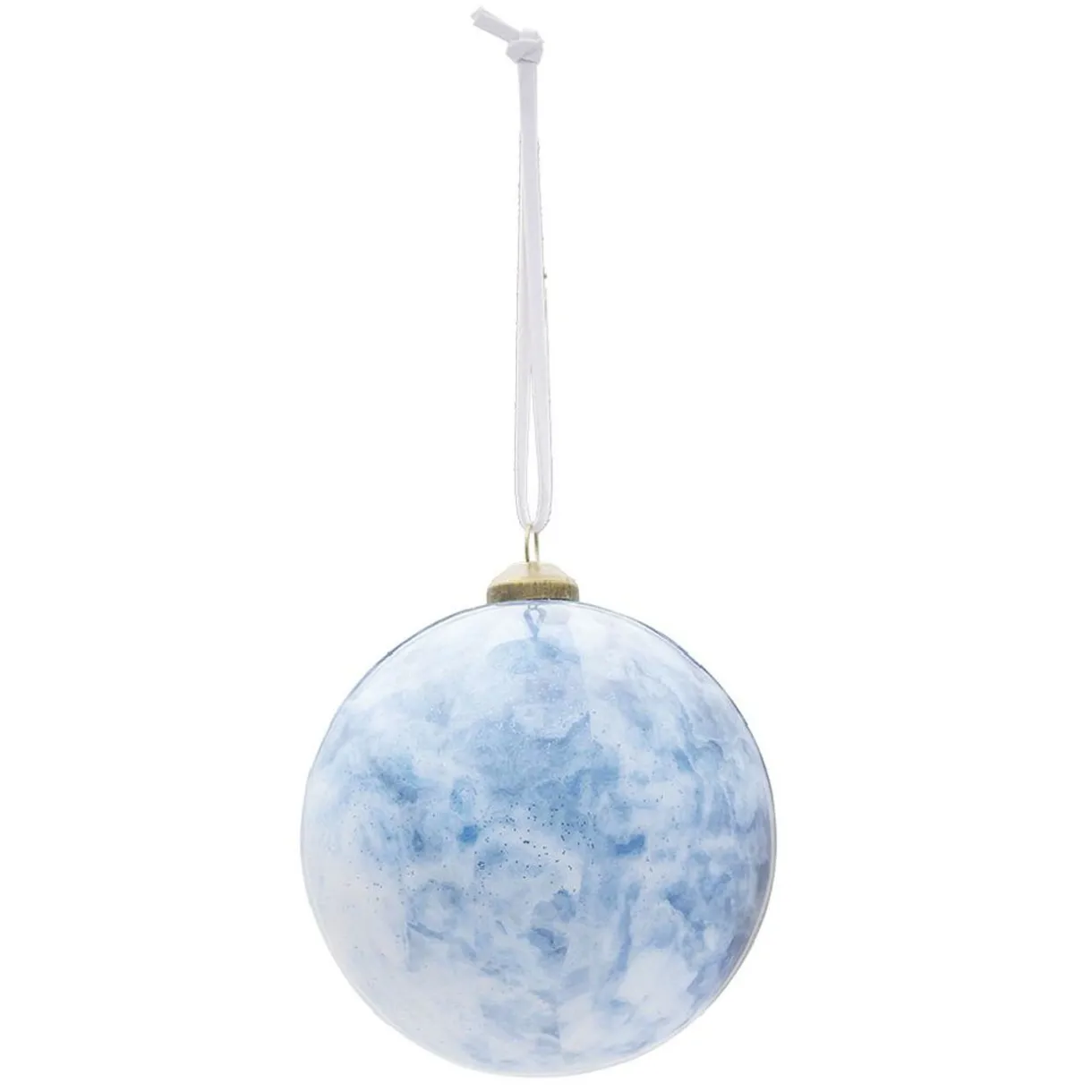Gifi Boule de Noël design boréal bleu et blanc Ø8 cm^ Décoration Sapin