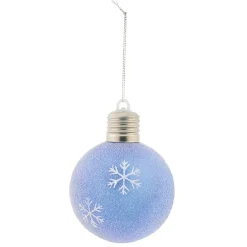 Gifi Boule de Noël design hiver flocon pingouin ours bleu et blanc x2^ Décoration Sapin