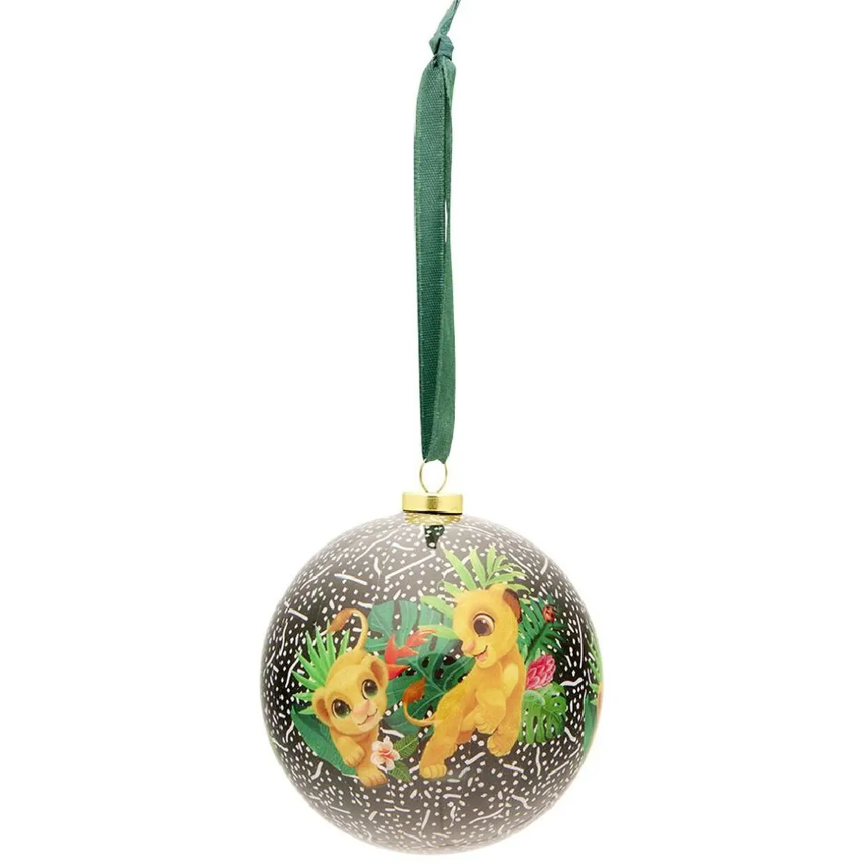 Gifi Boule de Noël Disney Le Roi Lion verte et rouge Ø7,5cm^ Décoration Sapin