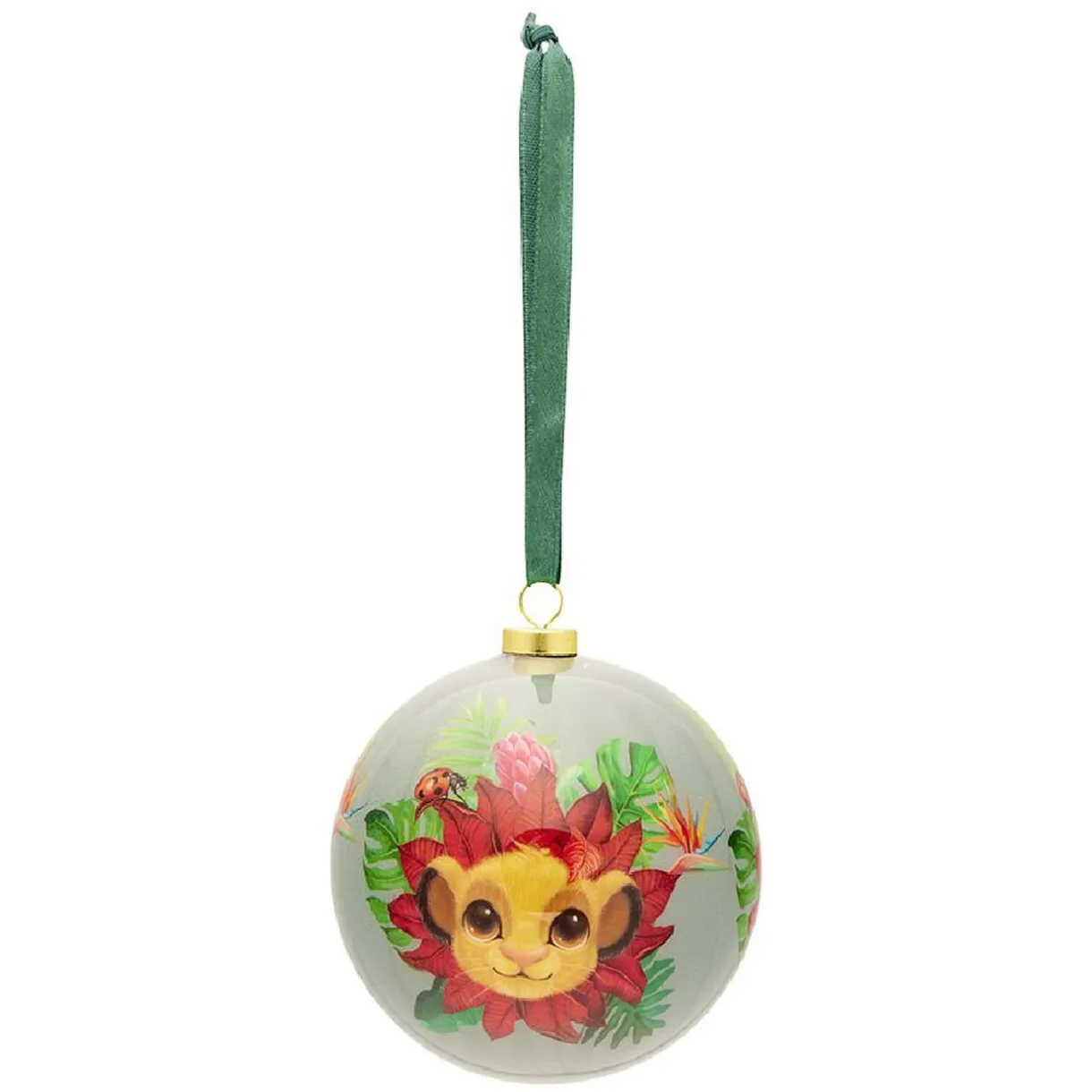 Gifi Boule de Noël Disney Le Roi Lion verte et rouge Ø7,5cm^ Décoration Sapin