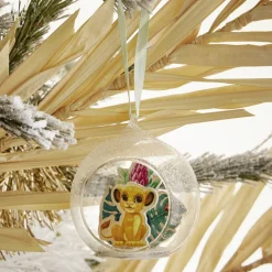 Gifi Boule de Noël Disney Le Roi Lion en verre et bois Ø8cm^ Décoration Sapin