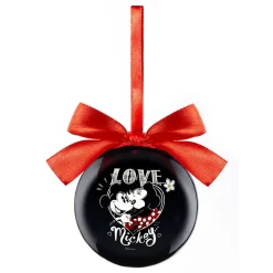 Best Gifi Boule de Noël Disney Mickey et Minnie avec noeud rouge et noir