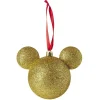 Gifi Boule de Noël Disney Mickey doré pailleté 12.2x8.5xH11,5cm^ Décoration Sapin