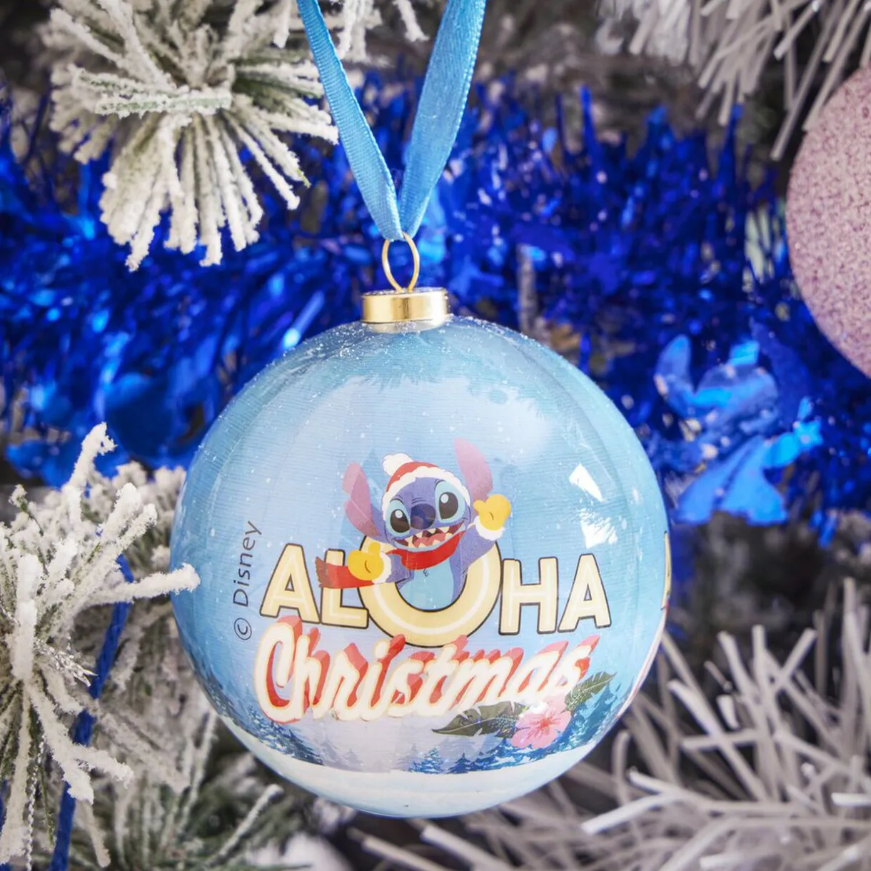 Gifi Boule de Noël Disney Stitch bleu Ø7,5cm^ Décoration Sapin