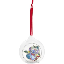 Gifi Boule de Noël Disney Stitch en verre et bois Ø8cm^ Décoration Sapin