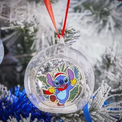 Gifi Boule de Noël Disney Stitch en verre et bois Ø8cm^ Décoration Sapin