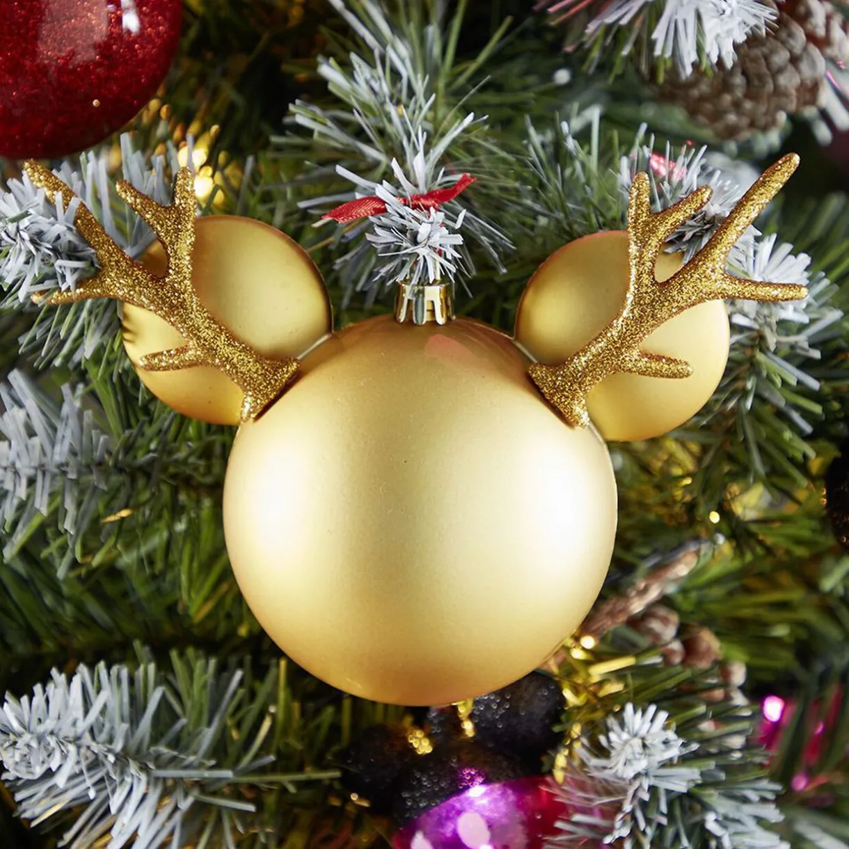 Gifi Boule de Noël Disney tête de Mickey en 3D dorée H15,5cm^ Décoration Sapin