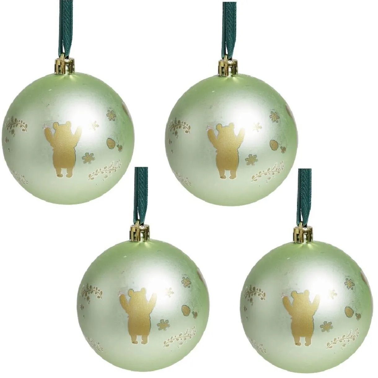 Gifi Boule de Noël Disney Winnie L'ourson vert Ø8cm x4^ Décoration Sapin
