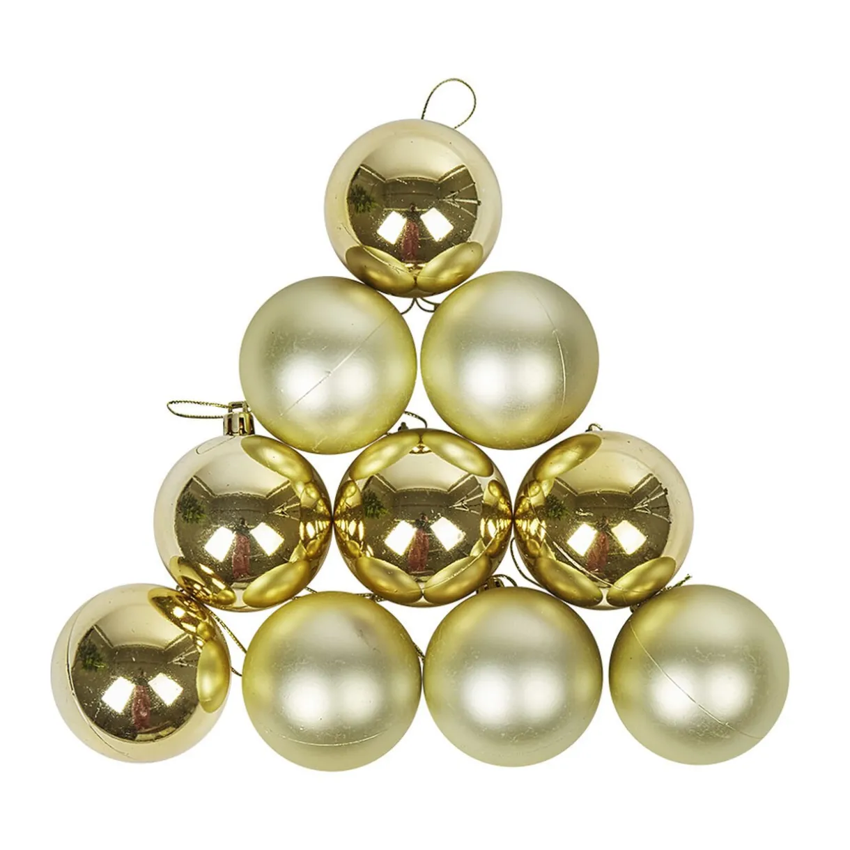 Best Gifi Boule de Noël dorée brillante et mate x10