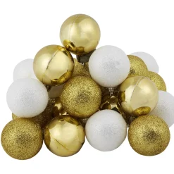 Gifi Boule de Noël dorée et blanche x25^ Décoration Sapin
