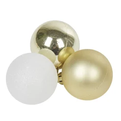 Gifi Boule de Noël dorée et blanche x25^ Décoration Sapin
