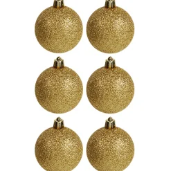 Gifi Boule de Noël dorée pailletée x6^ Décoration Sapin