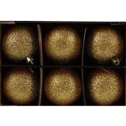 Gifi Boule de Noël dorée pailletée x6^ Décoration Sapin