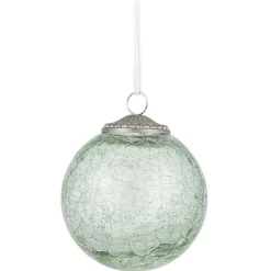 Gifi Boule de Noël effet craquelé vert transparent Ø8 cm^ Décoration Sapin