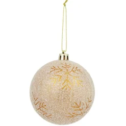 Gifi Boule de Noël effet neige sur couleur cuivre Ø8 cm^ Décoration Sapin