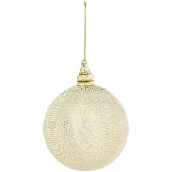 Gifi Boule de Noël en acrylique beige doré Ø10 cm^ Décoration Sapin