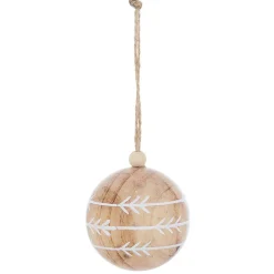 Gifi Boule de Noël en bois motif flèches d'indiens^ Décoration Sapin